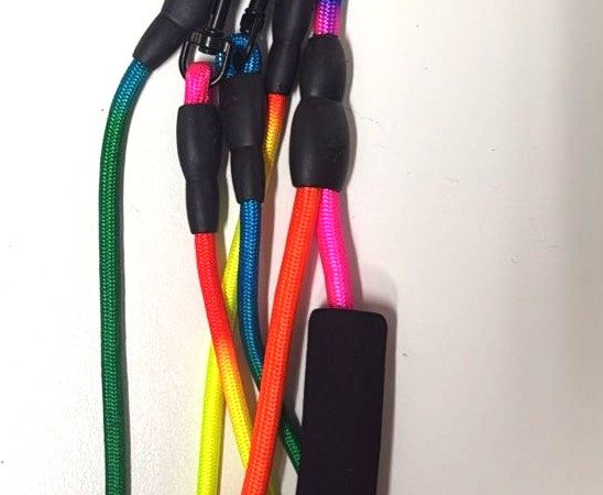 Dog Double Lead Rainbow Small 8mm